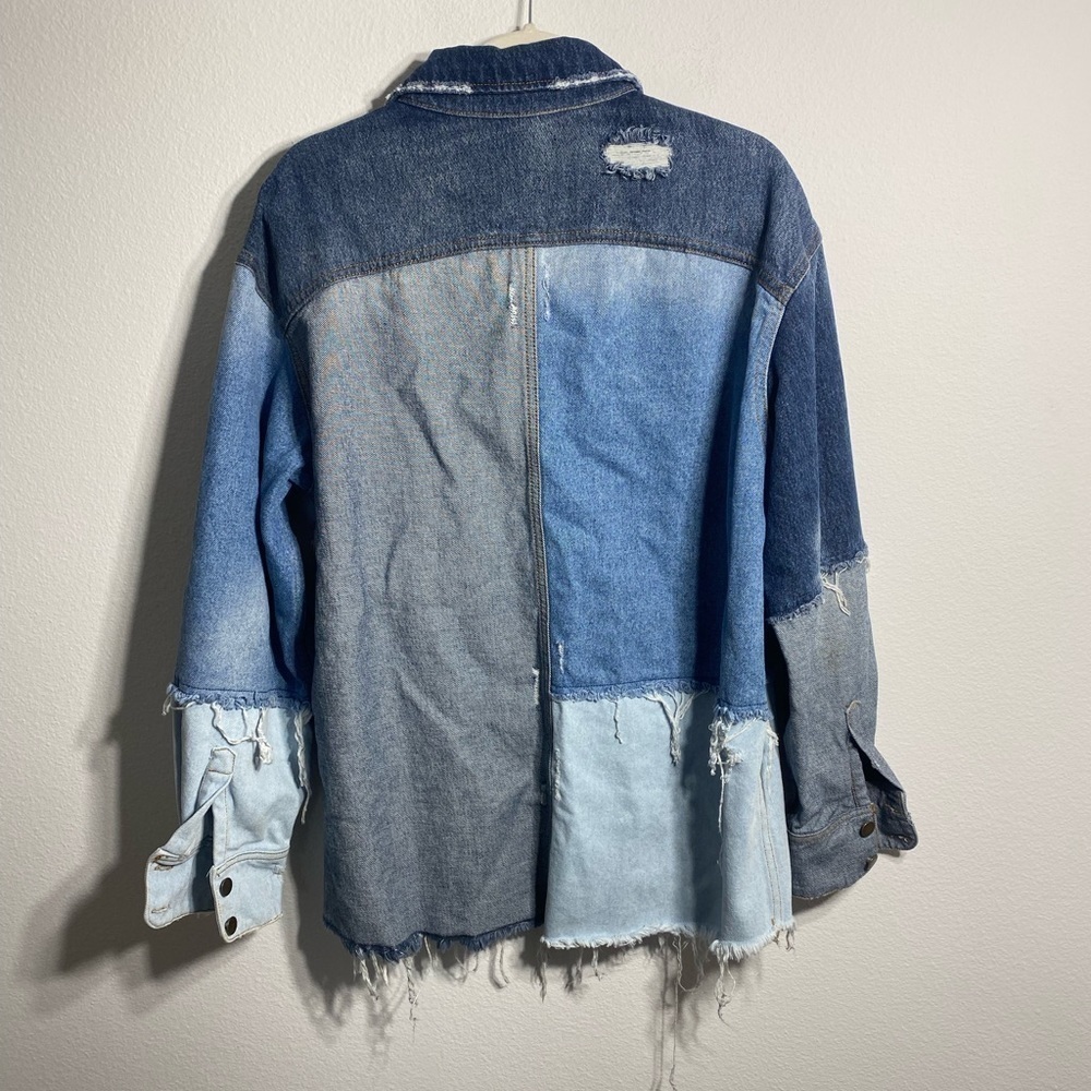 Retrofete | Perri Indigo Patchwork Jean Jacket Sz: XL - Picture 8 of 10